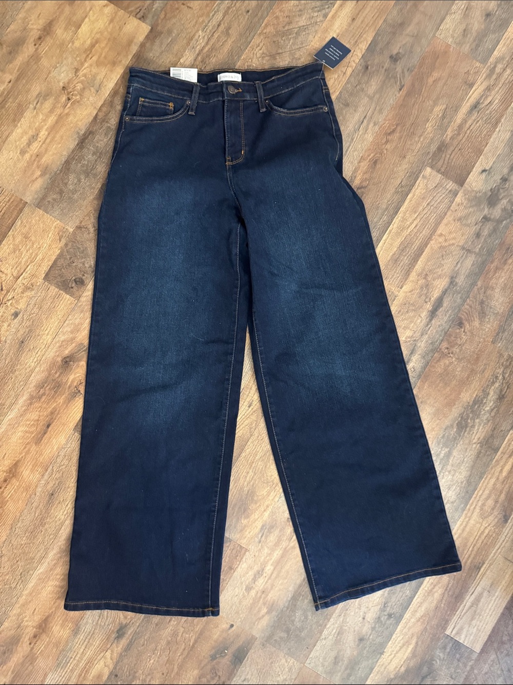crown & ivy Dark Indigo Relaxed Wide-Leg Jeans